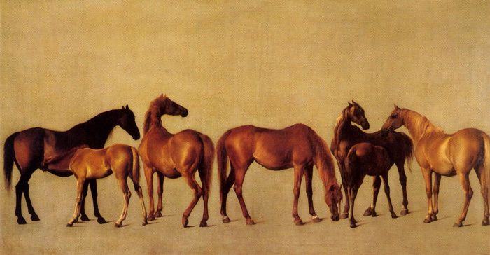 'Mares and Foals without a background', 1762 (oil on canvas)