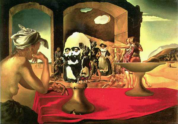 SALVADOR DALI (1904-1989) Slave Market with the Disappearing Bust of Voltaire, 1940 (Oil on Canvas)