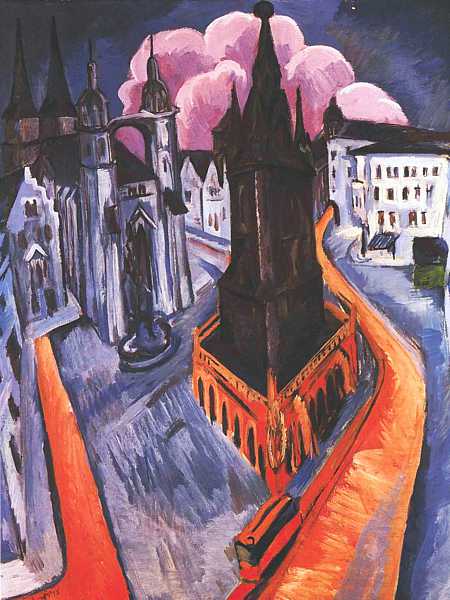 ERNST LUDWIG KIRCHNER (1880-1938) 'The Red Tower at Halle', 1915 (oil on canvas)