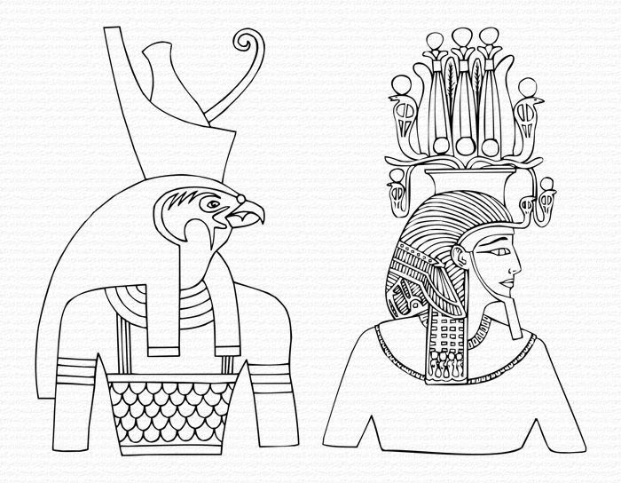 http://www.artyfactory.com/egyptian_art/egyptian_art_lesson/images/gods-crowns.jpg
