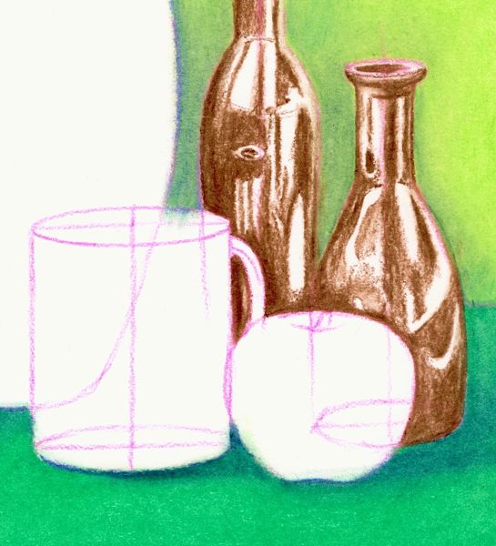 Step 3: Color the Still Life from Back to Front