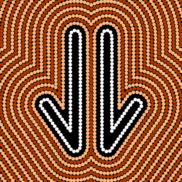 Aboriginal Art Symbols - Kangaroo Track
