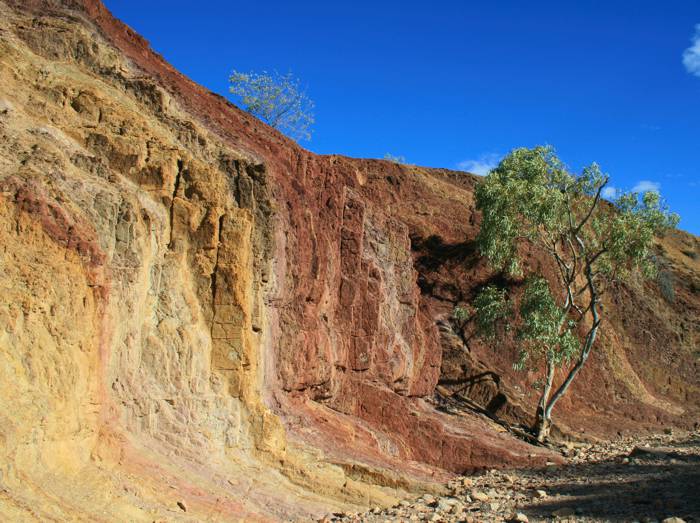 Aboriginal ochre pit with a range of colors