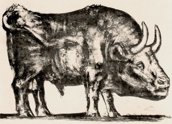 'Bull - plate 2', December 12, 1945 (lithograph)