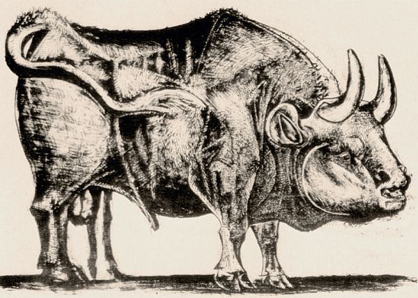 'Bull - plate 3', December 18, 1945 (lithograph)