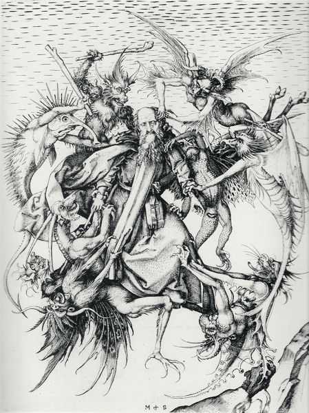MARTIN SHONGAUER (1448-1491) 'The Temptation of Saint Anthony' circa.1480 (engraving on copper) 