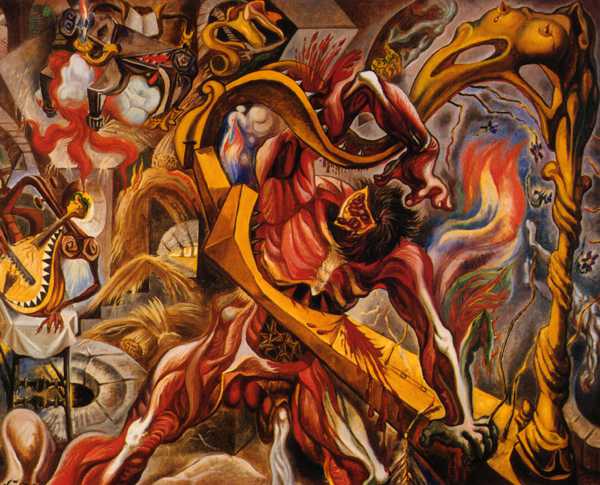 ANDRÉ MASSON (1896-1987) In the Tower of Sleep, 1938 (Oil on Canvas)