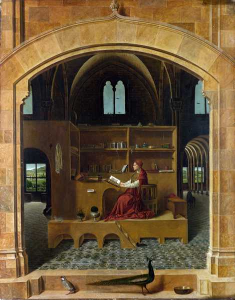 Antonello da Messina (c.1430-79) 'St. Jerome in His Study', 1474-75 (oil on panel) 