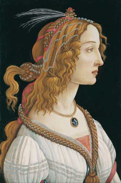 SANDRO BOTTICELLI (1445-1510) 'Idealized Portrait of a Lady', 1480 (egg tempera on a poplar panel)