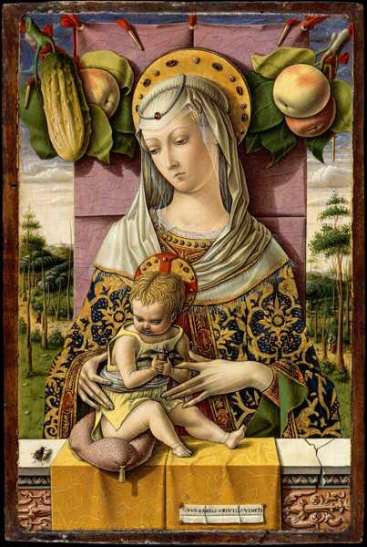 CARLO CRIVELLI (1435- 1495) 'Madonna and Child', c.1480 (egg tempera on a wooden panel) 