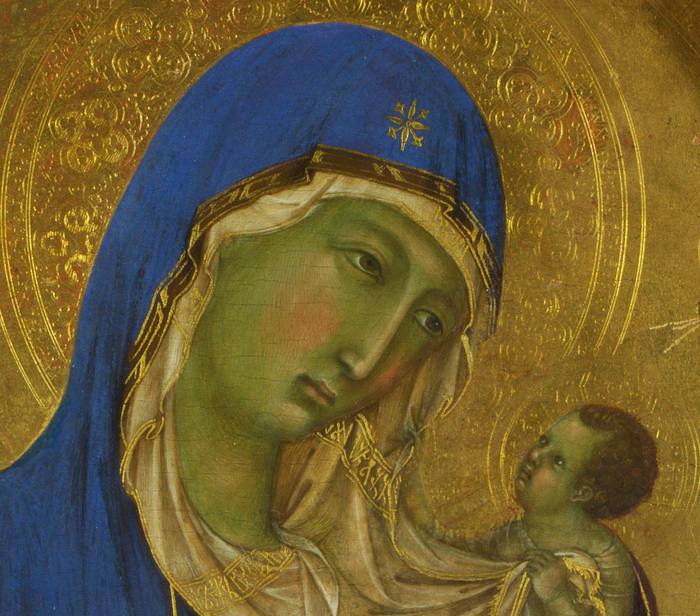 DUCCIO DI BUONINSEGNA (1445-1510) Detail from 'The Virgin and Child with Saints Dominic and Aurea', 1312-15 (egg tempera on a poplar panel) 