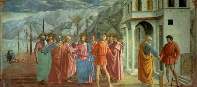 MASACCIO (1401-28) 'The Tribute Money', c.1424-27 (fresco)