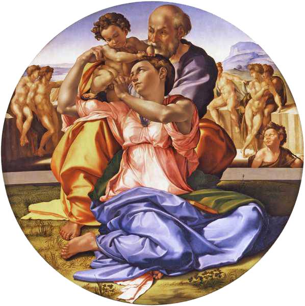 MICHELANGELO BUONARROTI (1475-1564) 'The Doni Tondo', 1506-8 (tempera on panel) 