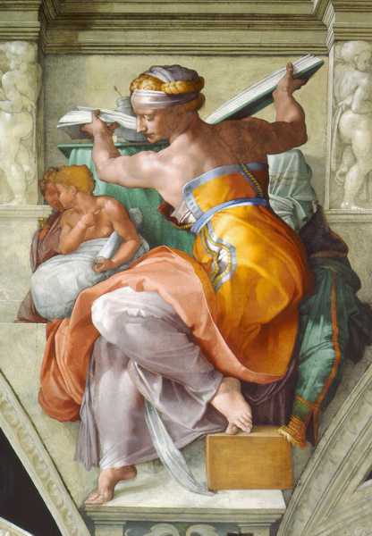 MICHELANGELO BUONARROTI (1475-1564) 'The Lybian Sybyl' from the Sisine Chapel Ceiling, 1508 -12 (fresco)