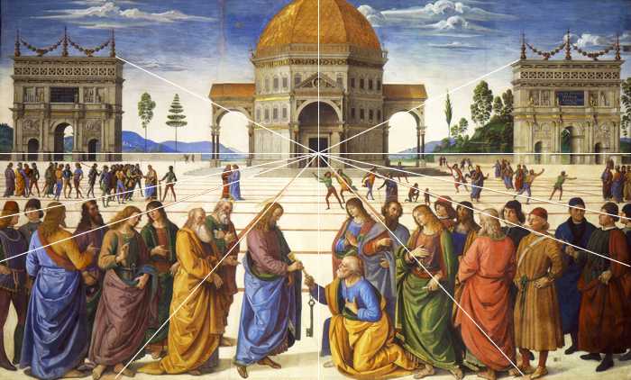 Perugino (1483-1520) 'Christ Giving the Keys of the Kingdom to St. Peter', 1509-11 (Sistine Chapel fresco)