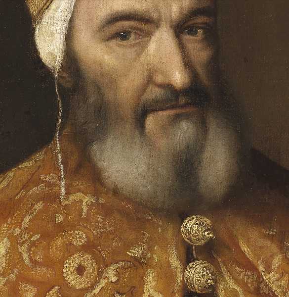 Titian (c.1490-1576) 'Detail from Portrait of Doge Marcantonio Trevisani', 1553-54 (oil on canvas) 