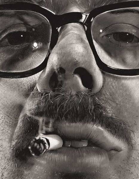 Chuck Close (1940-2021) Detail of 'Big Self Portrait', 1967-68