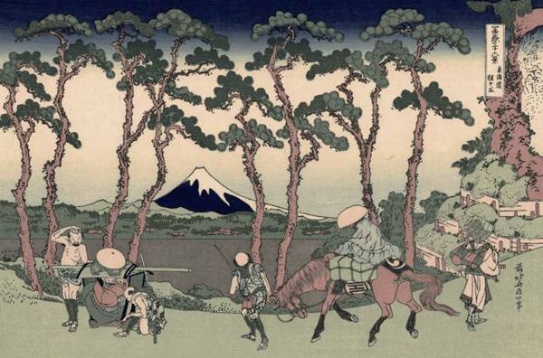 'Hodogaya on the Tokaido' from 36 Views of Mount Fuji by Katsushika Hokusai (1760-1849)