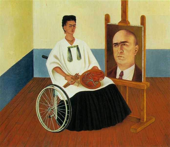 'Self Portrait with the Portrait of Doctor Farill', 1951 (oil on board)