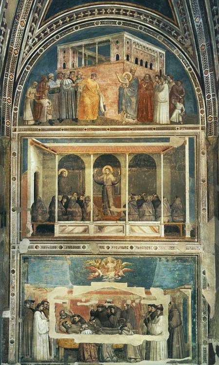GIOTTO (c.1267-1337) Left hand wall frescoes of Bardi Chapel.