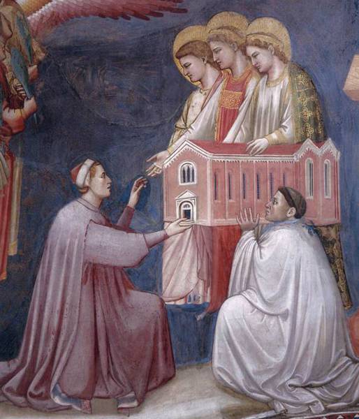 GIOTTO (c.1267-1337) Detail from 'The Last Judgement' 1304-06. Enrico Scrovegni Presents a Model of the Chapel to the Virgin Mary. 