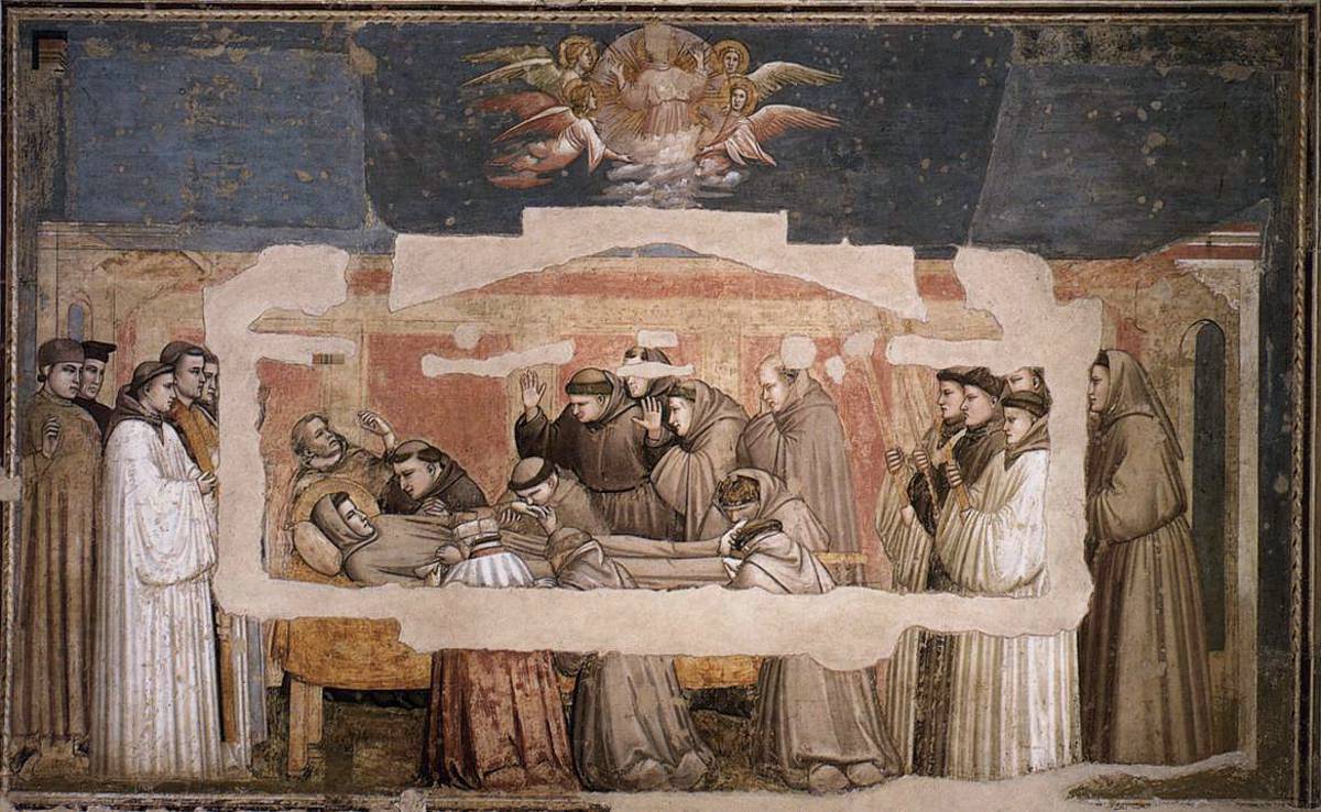GIOTTO (c.1267-1337) 'The Death of Saint Francis' 1325, Bardi Chapel (fresco)