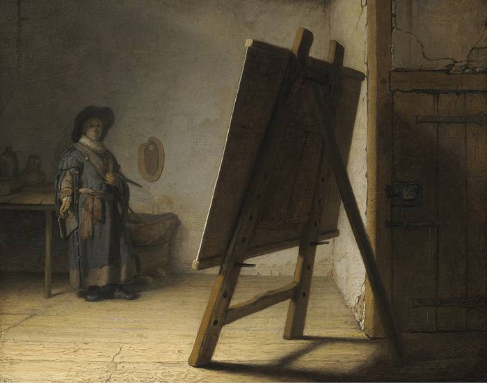 Rembrandt van Rijn (1606 -1669) 'The Artist in his Studio', c.1628 (oil on panel)