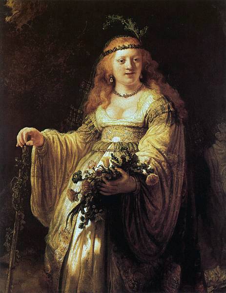 Rembrandt van Rijn (1606 -1669) 'Saskia van Uylenburgh in Arcadian Costume', 1635 (oil on canvas) 