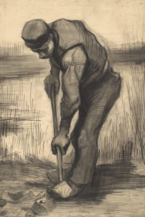 VINCENT VAN GOGH (1853-1890) 'Digger', Summer 1885 (chalk on paper)