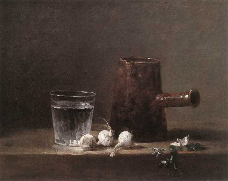 'Glass of Water and Coffee Pot', 1760 (oil on canvas)