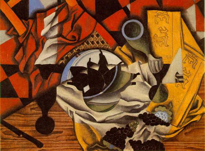 JUAN GRIS (1887-1927) 'Still Life with Pears and Grapes on a Table', 1913 (oil on canvas)