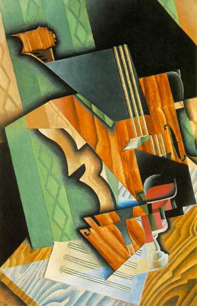 JUAN GRIS (1887-1927) 'Still Life with Violin and Glass', 1915 (oil on canvas) 