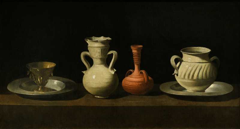 'Still Life with Pottery Jars', 1630's (oil on canvas) 