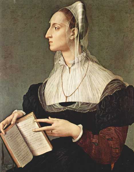 BRONZINO (Agnolo di Cosimo) (1503-1572) 'Portrait of Laura Battiferri', 1555 (oil on canvas)