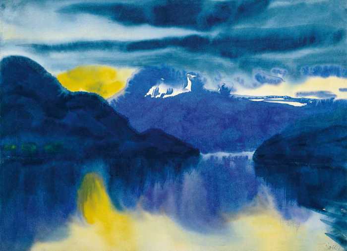 EMILE NOLDE (1867-1956) Lake Lucerne, 1930 (watercolor on vellum)