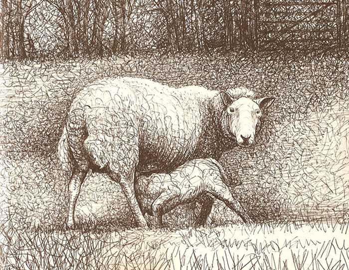 HENRY MOORE (1898-1986) 'Sheep' 1972, (intaglio print on paper)