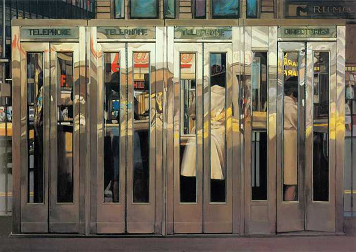 RICHARD ESTES (b1932) Telephone Booths, 1968 (oil on canvas)