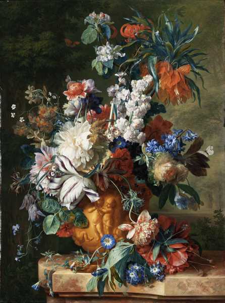 JAN VAN HUYSUM (1682-1747)  Bouquet of Flowers in an Urn, 1724 (oil on canvas)