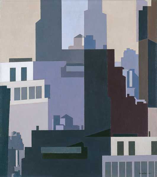 CHARLES SHEELER (1883-1965) Canyons, 1951 (oil on canvas)