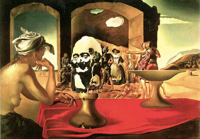 SALVADOR DALI (1904-1989) Slave Market with Disappearing Bust of Voltaire, 1940 (oil on canvas)