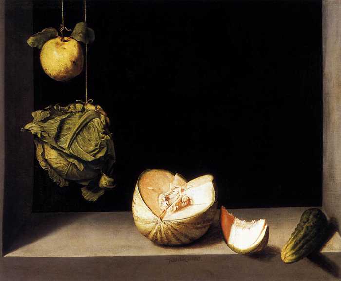 JUAN SANCHEZ COTAN (1560-1627) Quince, Cabbage, Melon and Cucumber, 1602 (oil on canvas)
