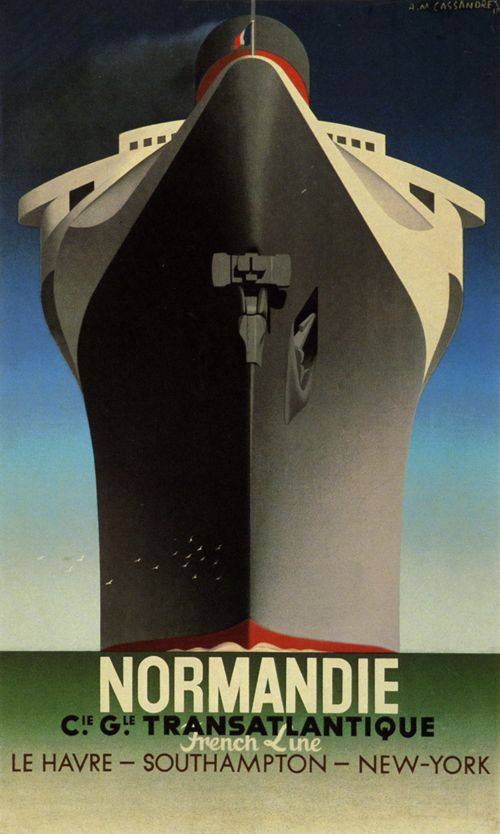 'Normandie', 1935 (French Line Poster)