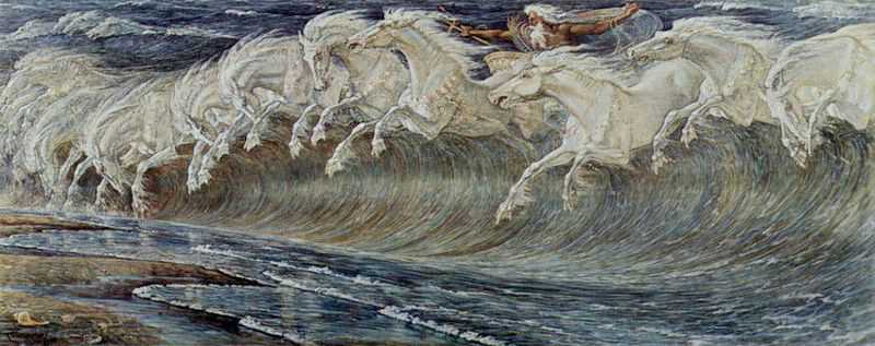 WALTER CRANE (1845-1915) 'Neptune's Horses', 1893 (oil on canvas) 