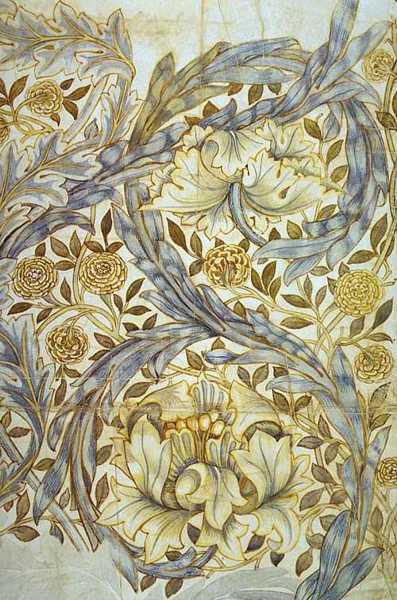 WILLIAM MORRIS (1834-1896) 'African Marigold', 1876 (pencil and watercolour sketch for textile design) 