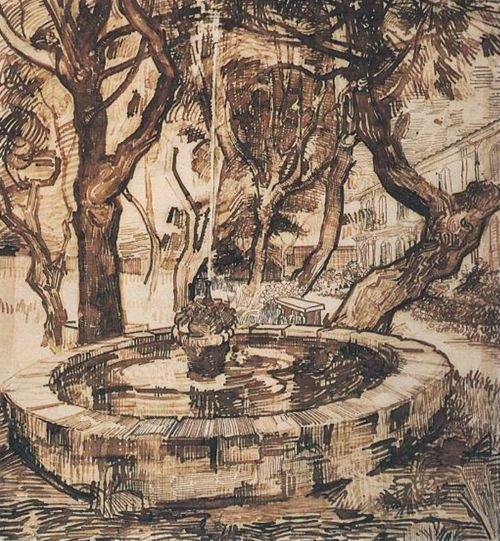 VINCENT VAN GOGH (1853-1890) 'Fountain at St. Remy', 1889 (ink on paper)
