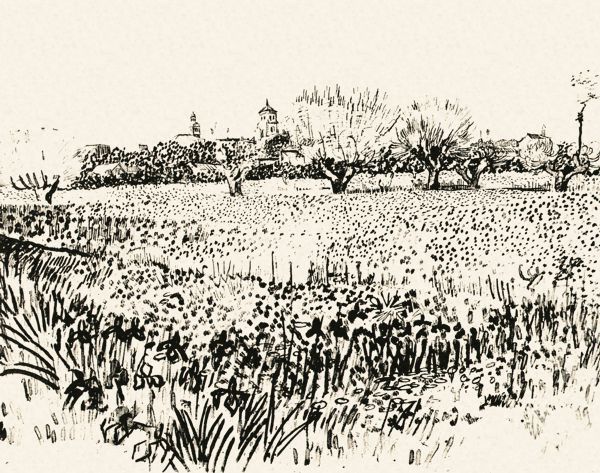 VINCENT VAN GOGH (1853-1890) 'View of Arles', 1888 (ink on paper)