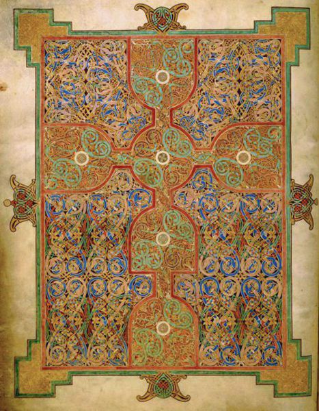 'Illuminated Ornamental Cross', 715-721, Lindisfarne Gospels
