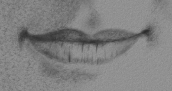 Charcoal Portraits - Drawing the Mouth: Step 4