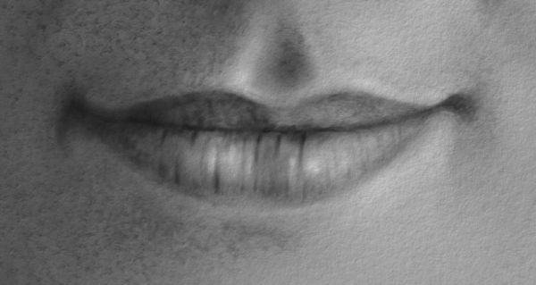Charcoal Portraits - Drawing the Mouth: Step 6