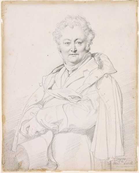 Jean-Auguste-Dominique Ingres (1780-1867) 'Portrait of Guillaume Guillon Lethière' 1815, graphite.